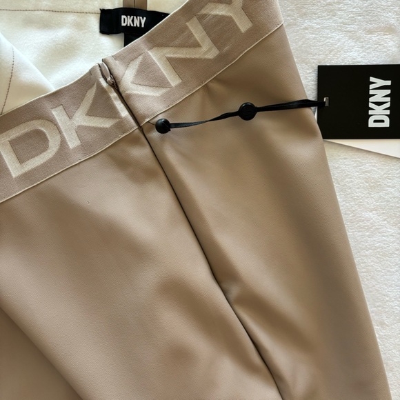 DKNY Faux Leather High Waist Tan Pants--Sz XL - Picture 7 of 16